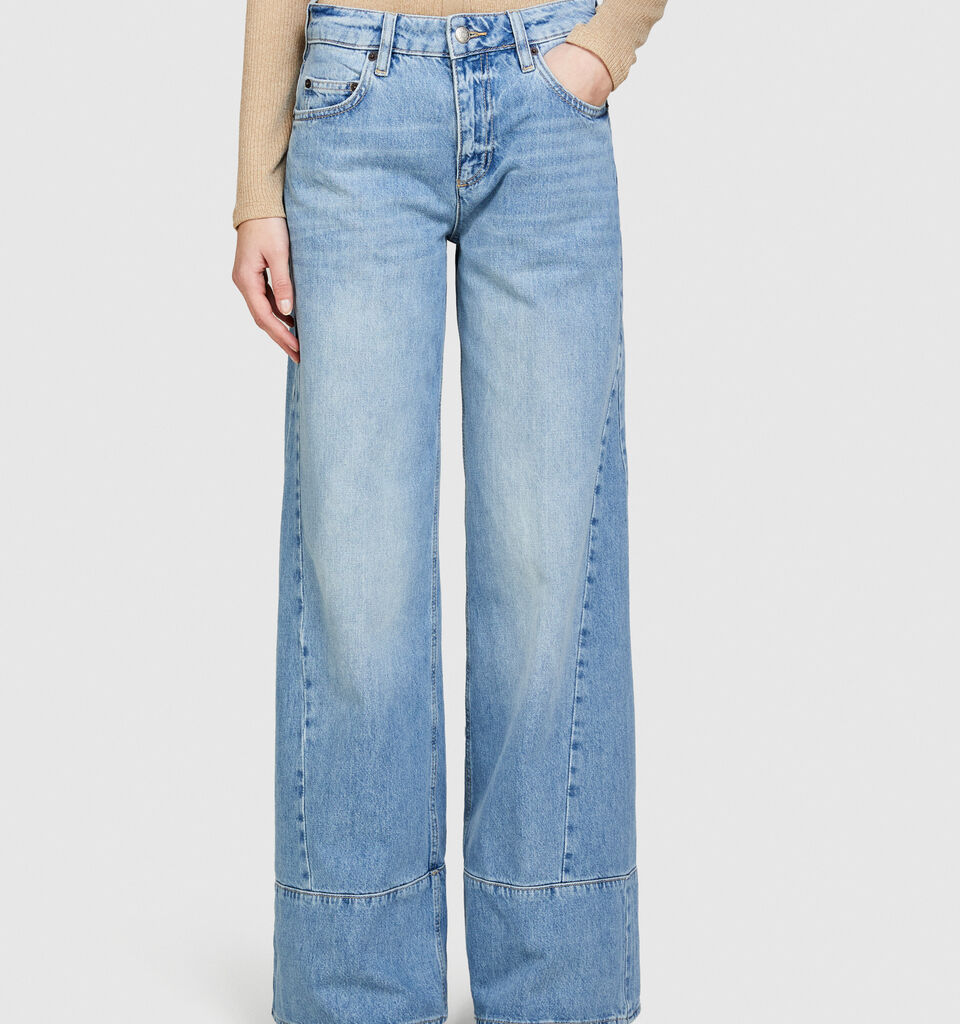 Wide leg jeans - women's palazzo jeans - Blue | Sisley image number 4